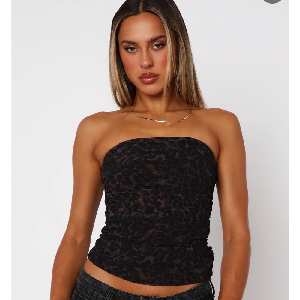 NWT White Fox Leopard Tube Top